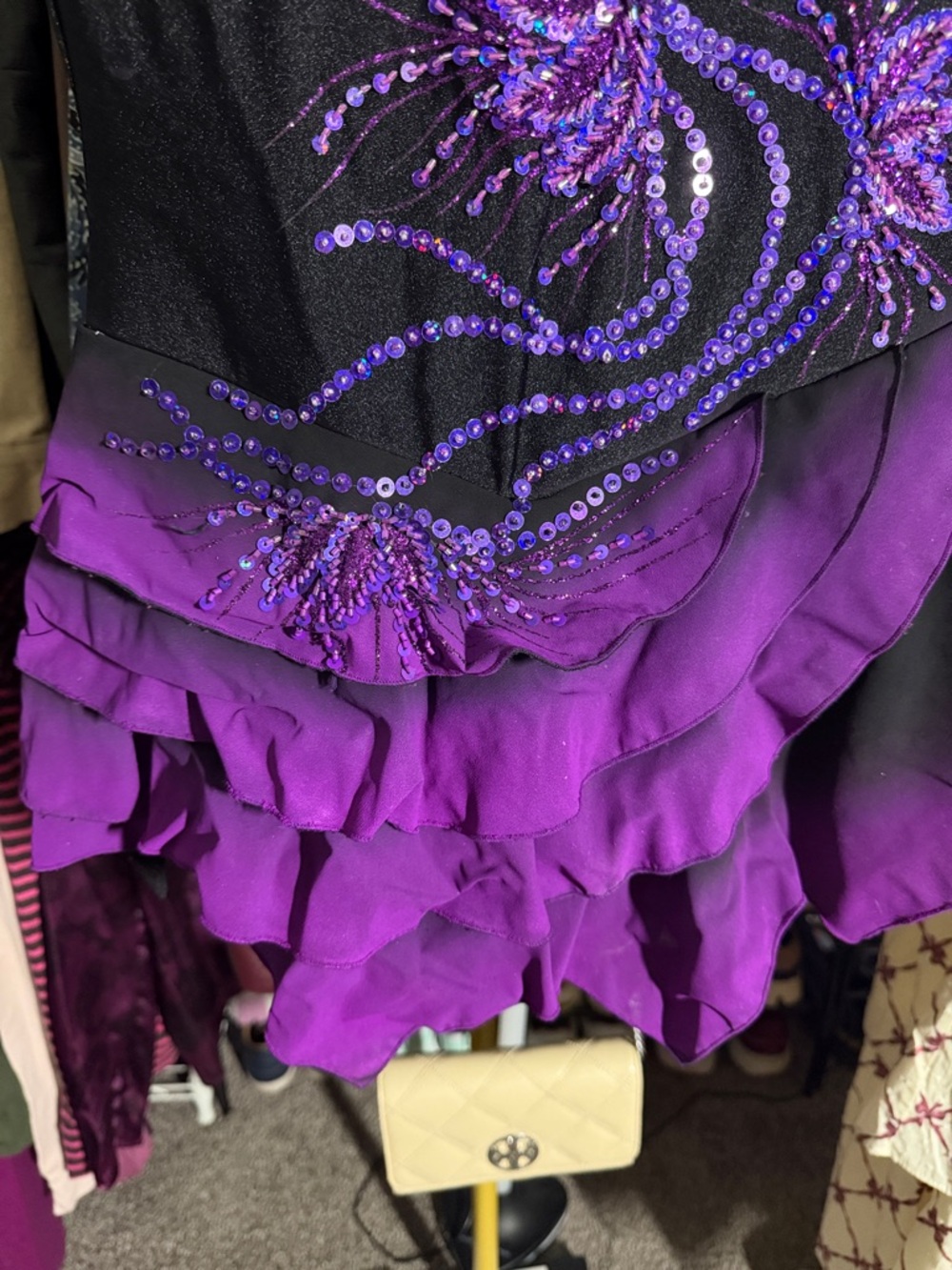 Purple & Black Sequin Dance/Twilling Piece size 7 - Picture 6 of 9